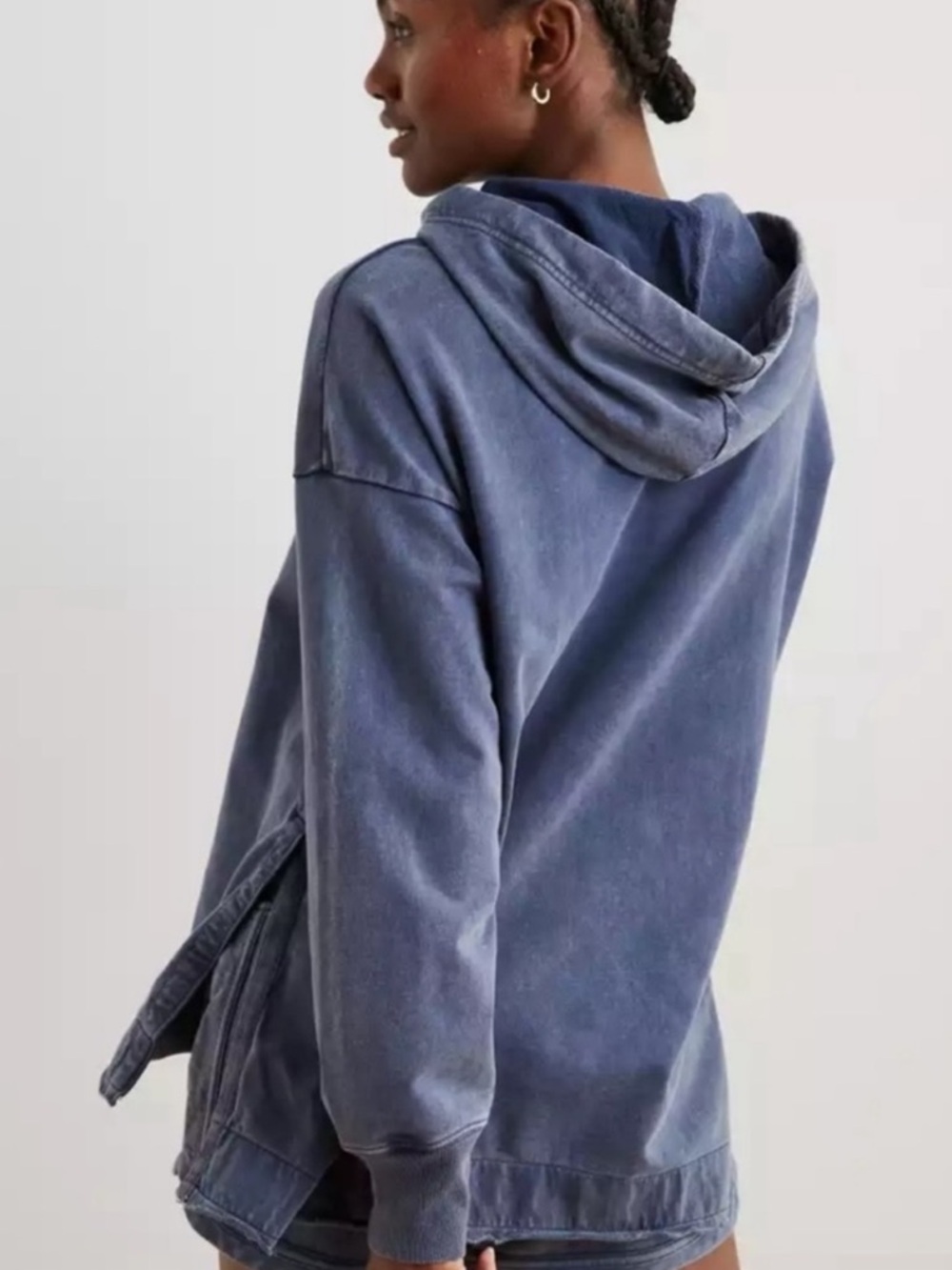 Aerie Sunwashed Pullover Hoodie in Faded Blue - Picture 2 of 6